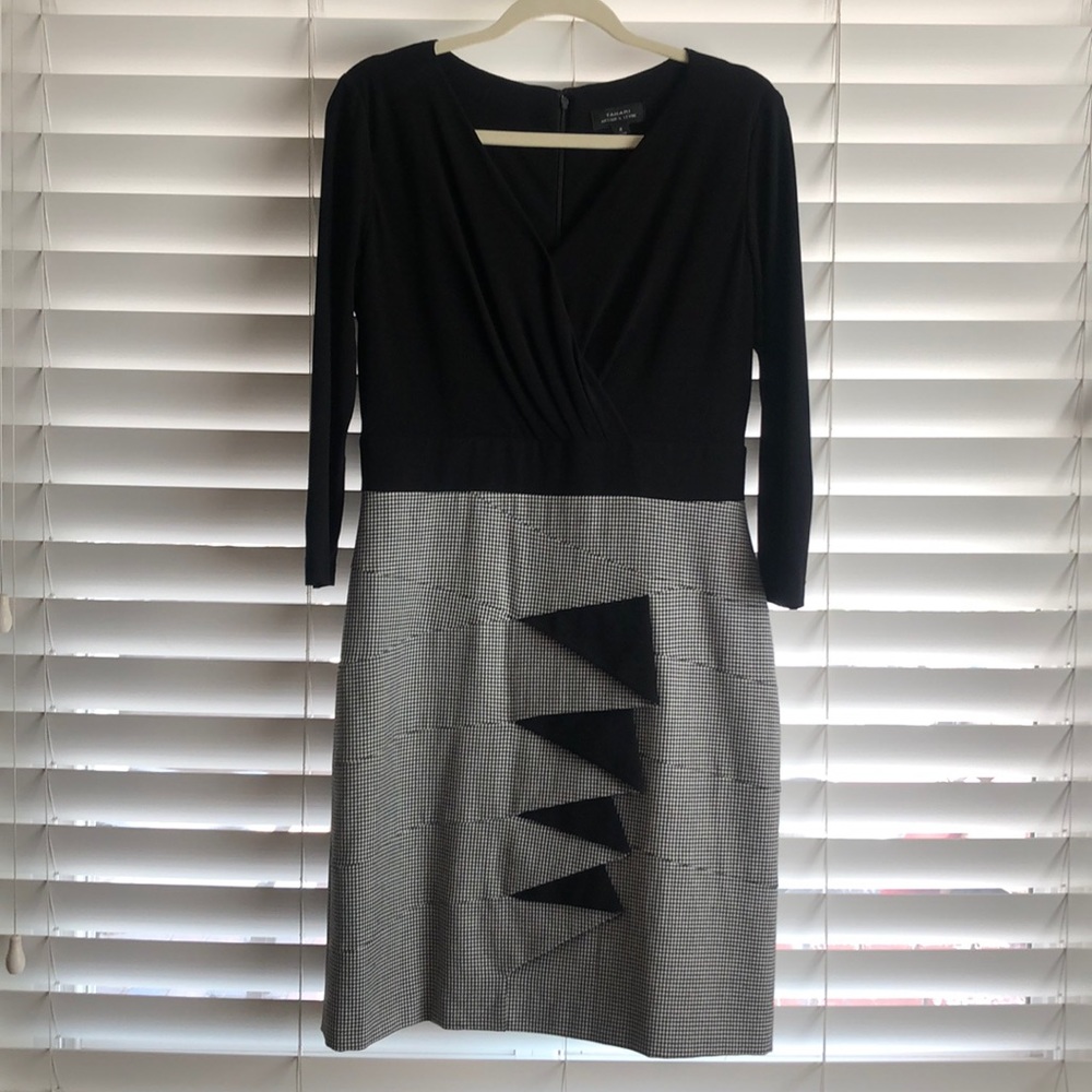 Beautiful Tahari ASL Dress - Black & Black Gingham